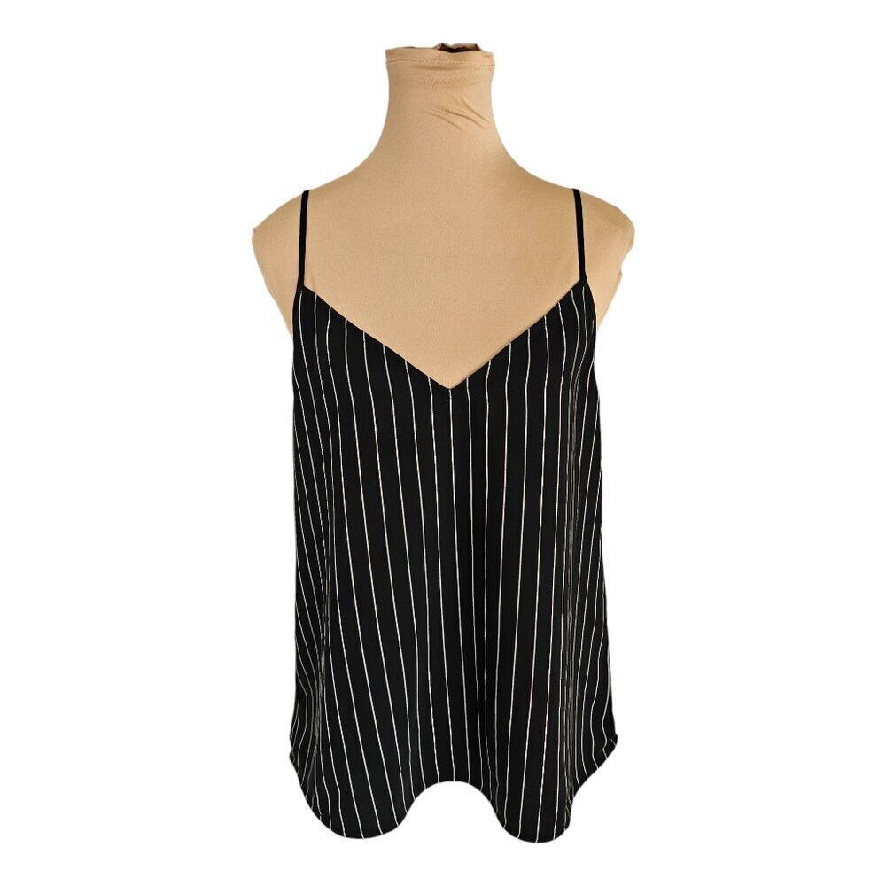 Babaton Black and White Striped Tank Top Sz M